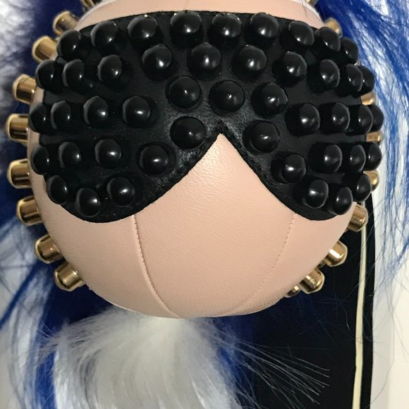 FENDI Karlito - Made in Italy - Karl Lagerfeld Studded Key Holder Bag Charm New! - Picture 4 of 16